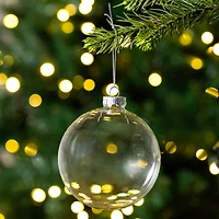 4ct. 4" Clear Glass Ball Ornaments