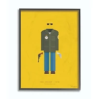 Stupell Industries Taxi Driver Minimalist Illustration Black Framed Wall Art