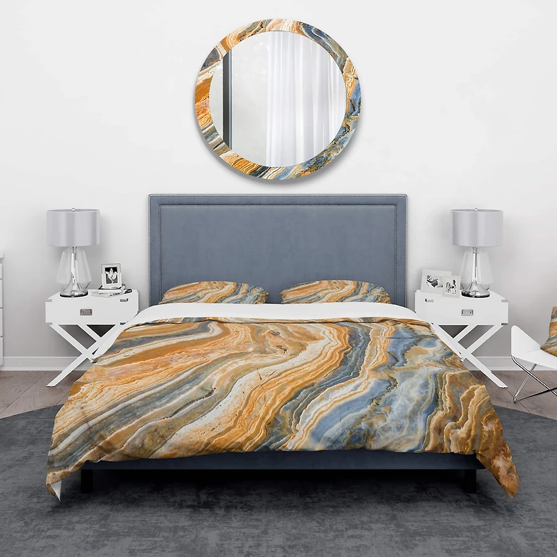 Designart 'Segment Layers of Marbled Rock' Abstract Bedding Set