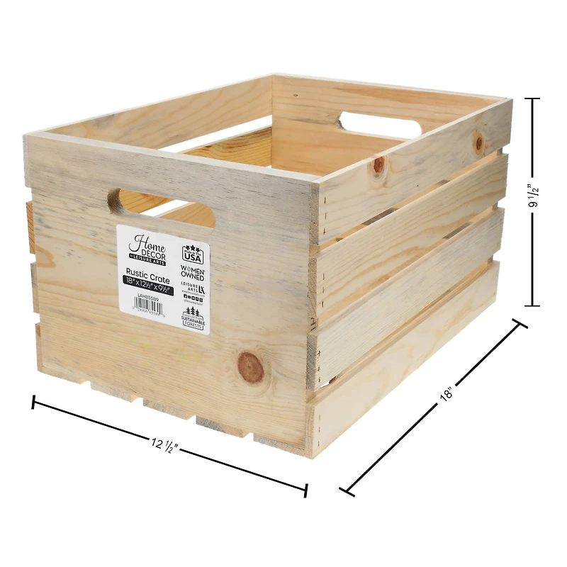 Good Wood by Leisure Arts® Rustic Wood Crate