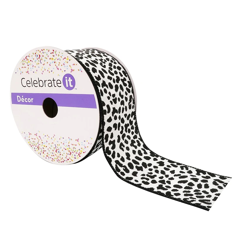 2.5" x 25ft. Faux Cotton Wired Leopard Ribbon by Celebrate It™