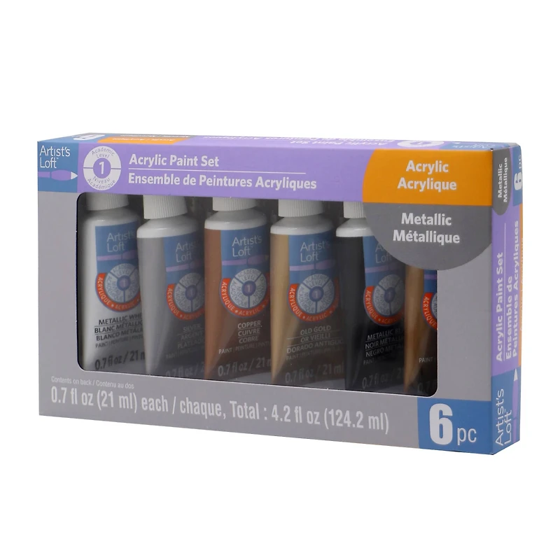 Artist's Loft® Metallic Acrylic Paint Set, 6 Count