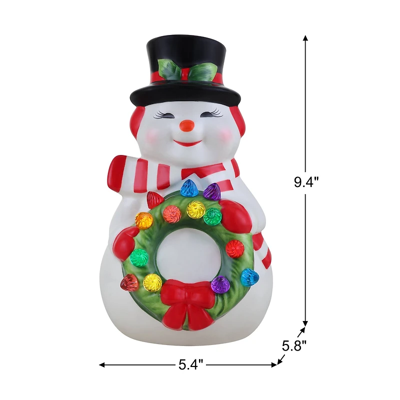 Mr. Christmas 9" Nostalgic Ceramic Snowman Figure