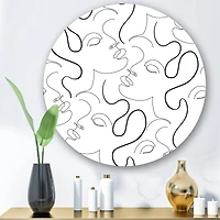 Designart - Monochrome One Line Drawing Portraits