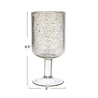 Hello Honey® 12oz. Stemmed Gold-Flecked Clear Drinking Glass