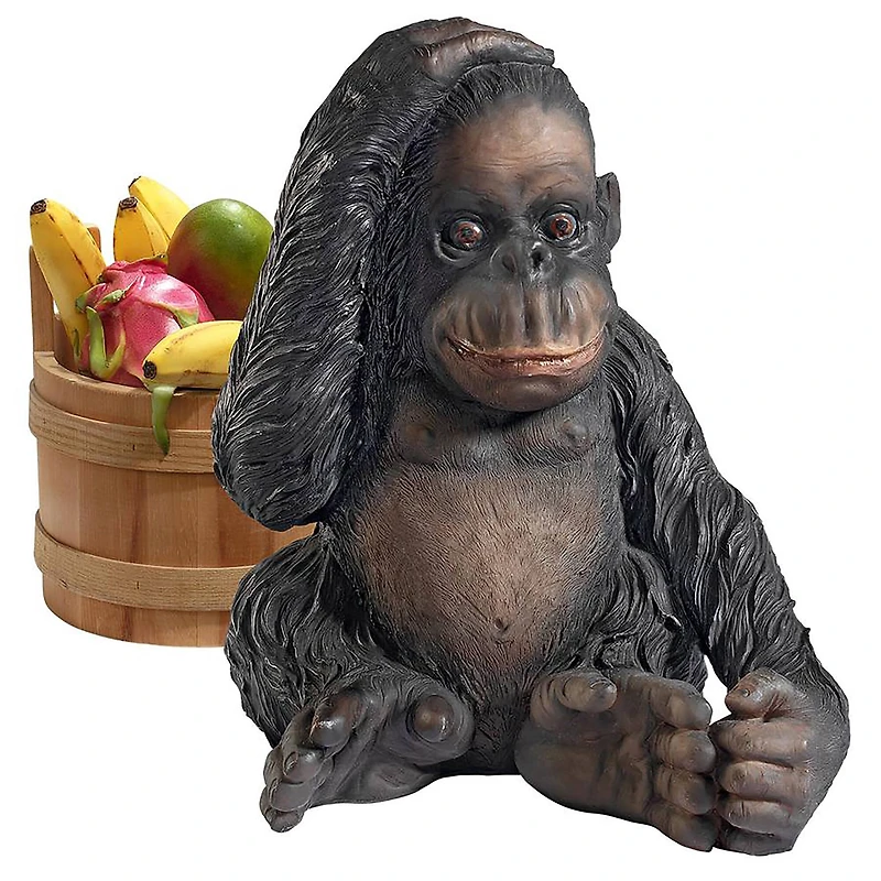 Design Toscano 13" Curly the Chimpanzee of the Jungle Funny Monkey Statue