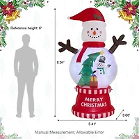 Glitzhome® 8FT Lighted Inflatable Snowman Globe Scene Decor