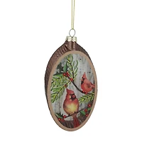 Glass Cardinal Plate Ornament