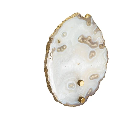 Hello Honey® 6" Natural & Brass Finish Agate & Metal Wall Lamp