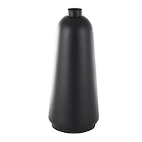Black Metal Vase with Narrow Opening