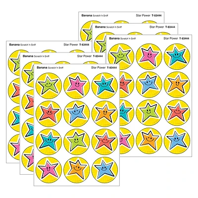 TREND Enterprises® Star Power, Banana scent Scratch 'n Sniff Stinky Stickers®, 48 Per Pack, 6 Packs total of 288