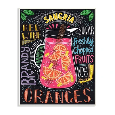 Stupell Industries Summer Sangria Pitcher Chalk Style Wall Plaque