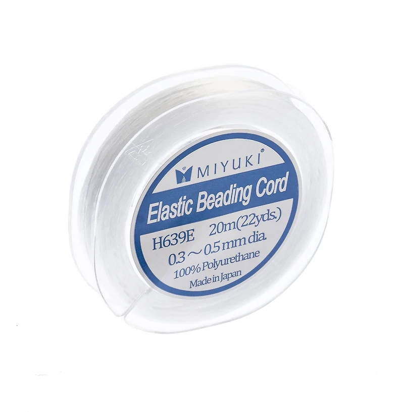 Miyuki® 0.4mm White Elastic Beading Cord, 22yd.
