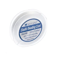 Miyuki® 0.4mm White Elastic Beading Cord, 22yd.