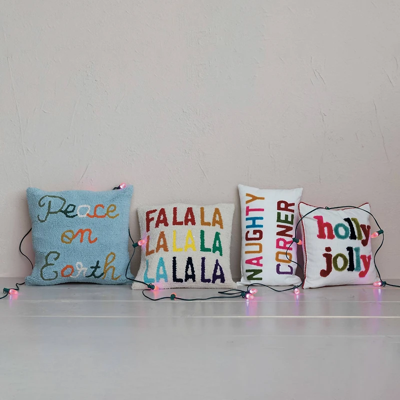 Hello Honey® 20" x 12" Naughty Corner Cotton Slub Lumbar Pillow with Tufting