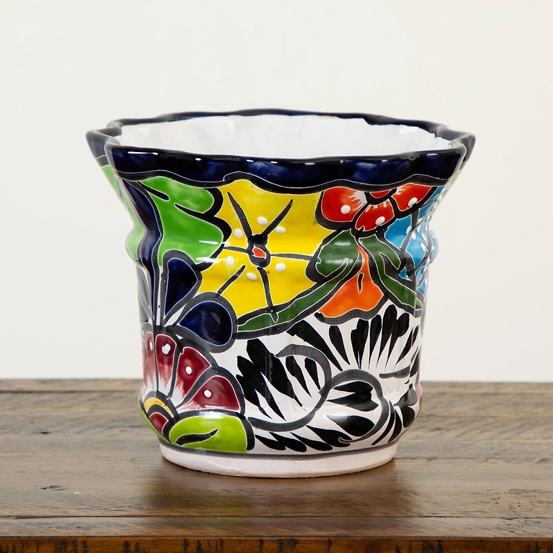 8" Handmade Mexican Talavera Ceramic Planter