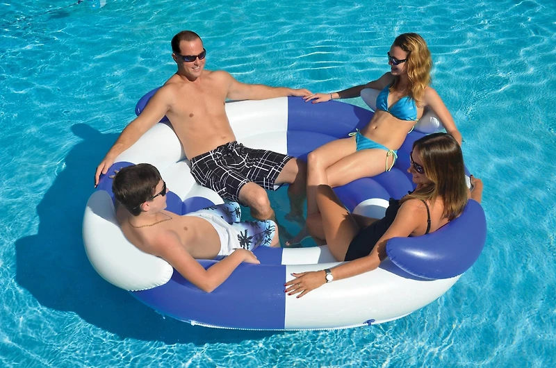7ft. Inflatable Blue & White Swimming Pool Lounger