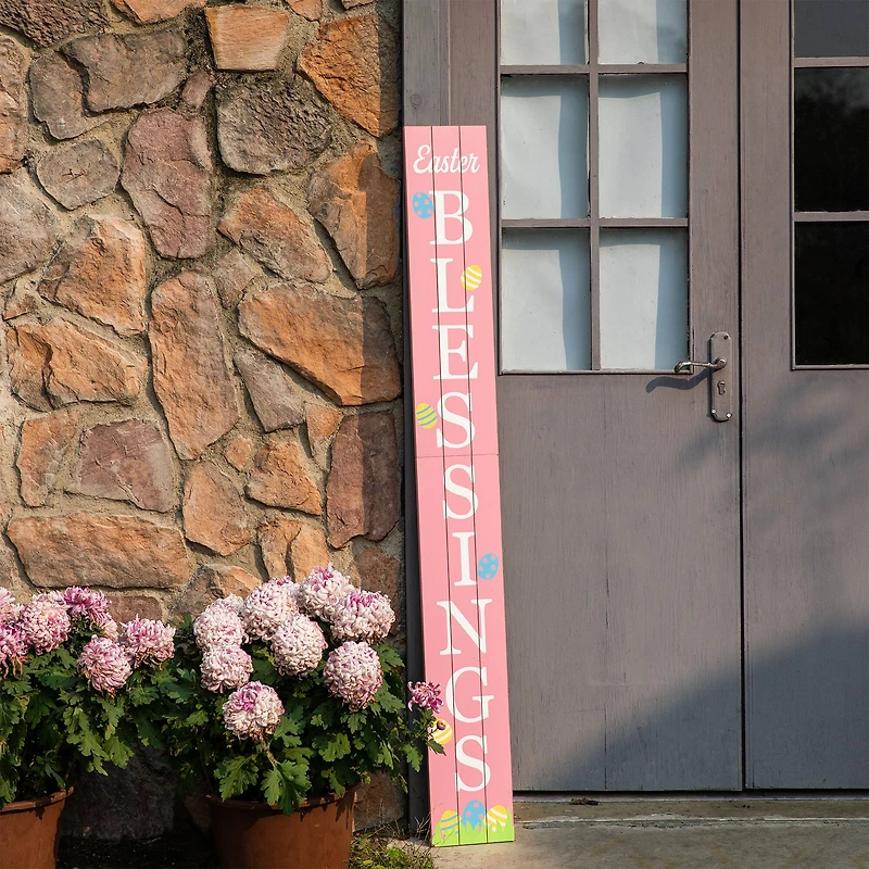 Glitzhome® 60'' Easter Blessings Wooden Porch Sign