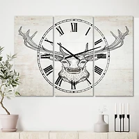 Designart 'Deer Wild And Beautiful Ii Traditional Multipanel Wall Clock