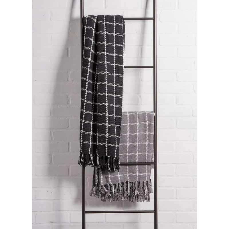 DII® Black Checked Plaid Throw