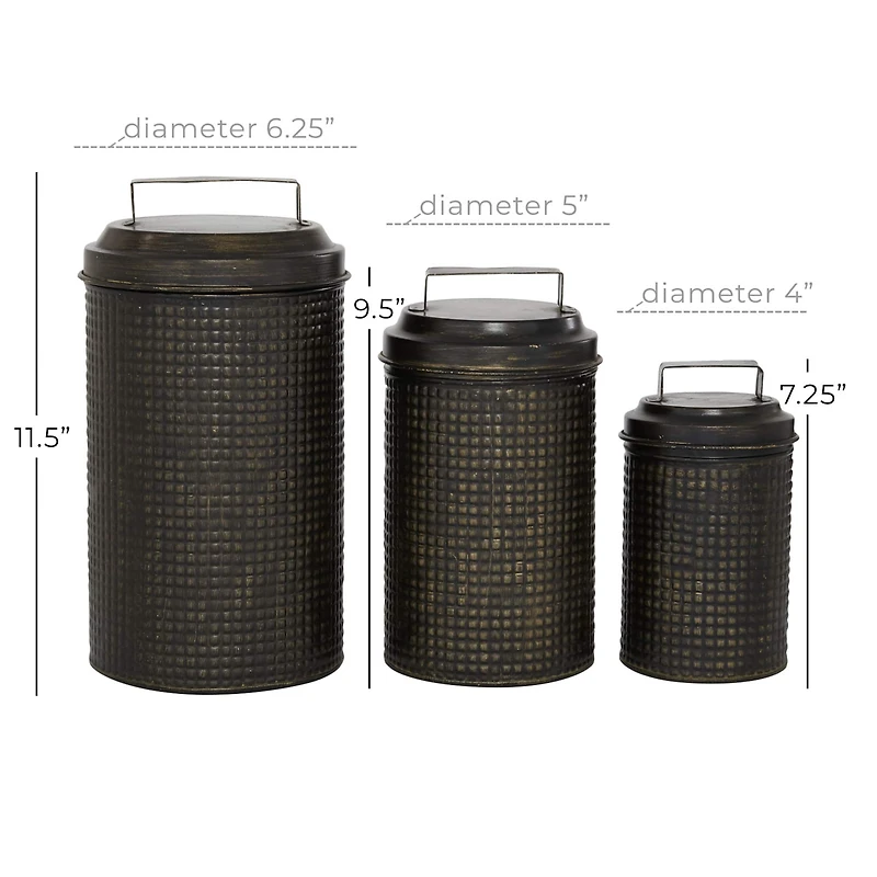 Black Metal Farmhouse Canister Set