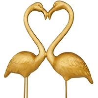 Gold Resin Eclectic Flamingo Sculpture 24" x 15" x 5"