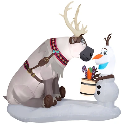 7ft. Airblown® Inflatable Christmas Olaf & Sven Scene