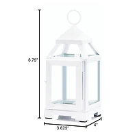 8.75" White Mini Contemporary Lantern