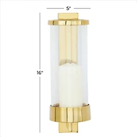 Gold Aluminum Contemporary Wall Sconce, 16" x 5" x 7"