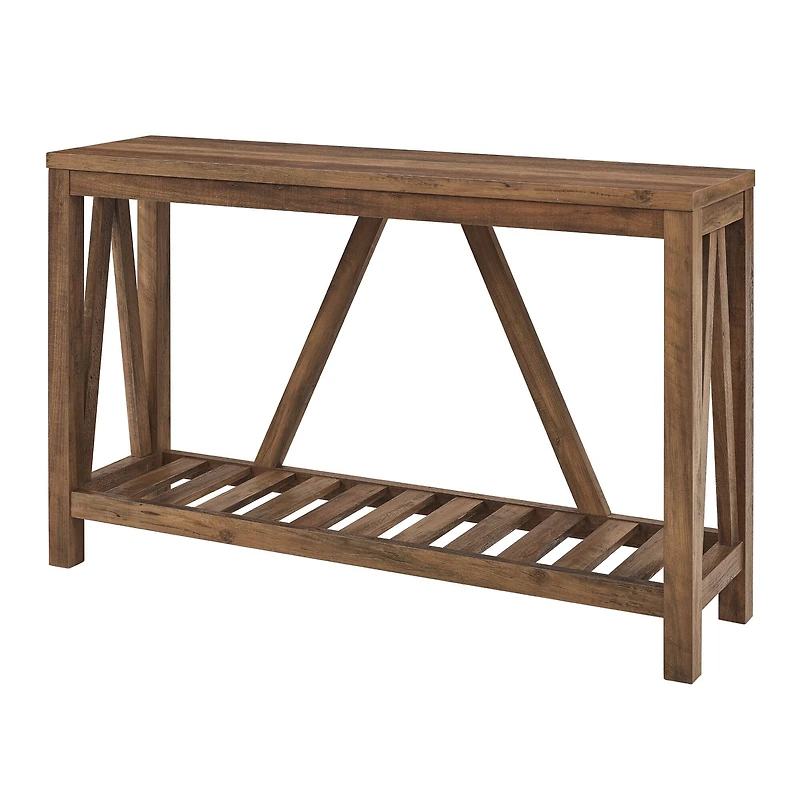 Walker Edison Reclaimed Barnwood Rustic A-Frame Entry Table