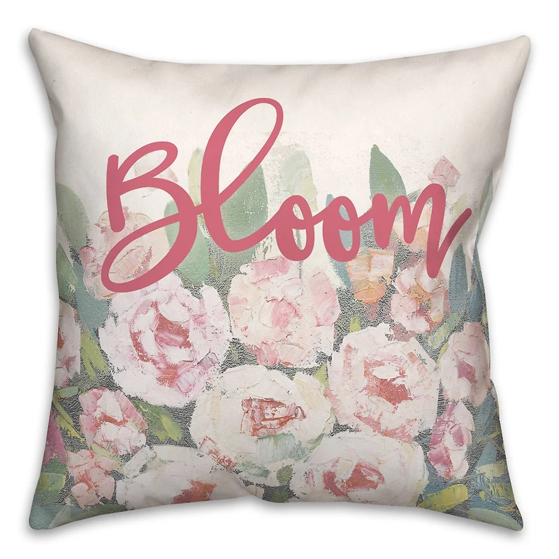 Pink Blooms Throw Pillow