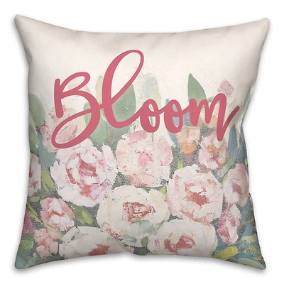 Pink Blooms Throw Pillow