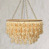 Hello Honey® 20" Round Metal and Shell Chandelier Style Ceiling Light