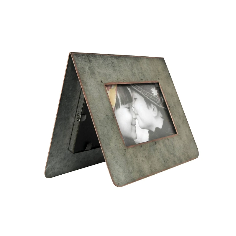 Hello Honey® Galvanized 2-Sided Horizontal 3" x 5" Standing Picture Frame