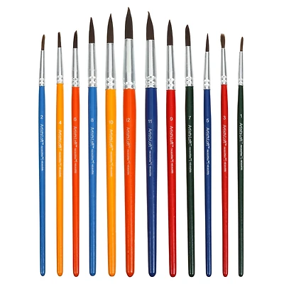 Necessities™ Synthetic Watercolor Round 12 Piece Brush Set by Artist's Loft®