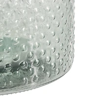 12.25" Green Spotted Glass Jar Vase