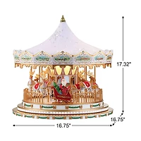 Mr. Christmas 17" White Animated Deluxe Crystal Carousel