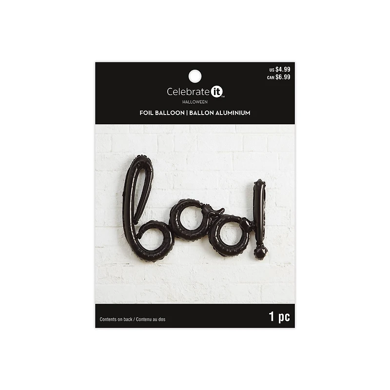 24" Black Boo! Foil Balloon by Celebrate It™