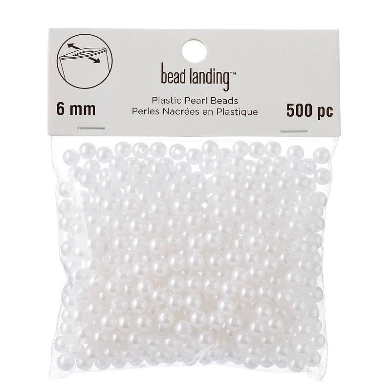 12 Pack: White Pearl Round Beads by Bead Landing