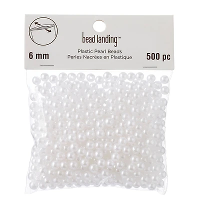 12 Pack: White Pearl Round Beads by Bead Landing