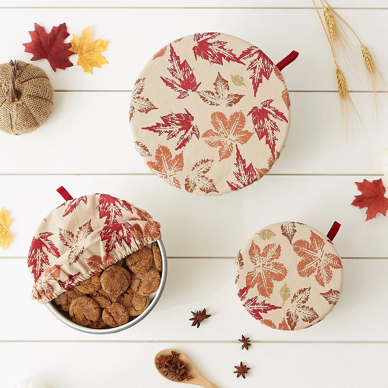 DII® Rustic Leaves Print Dish Cover Set