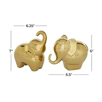 The Novogratz 7" Gold Contemporary Elephant Sculpture Set