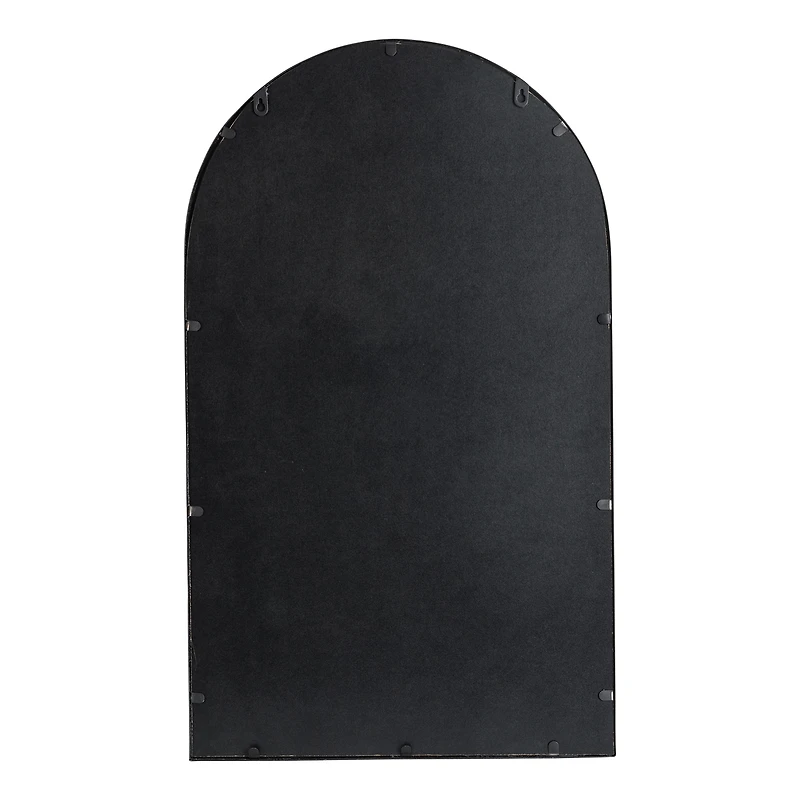Glitzhome® 33" Black Arched Windowpane Wall Mirror