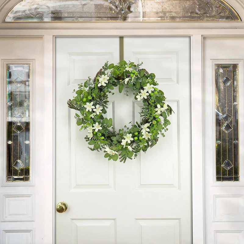 24" Spring Mixed Blossoms Floral Wreath