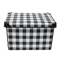 Simplify Checkered Black & White Storage Tote Bin