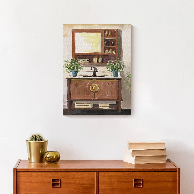 Farmhouse Bathroom 12" x 16" Canvas Wall Art