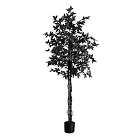 6ft. Artificial Halloween Black Maple Tree with Natural Trunk
