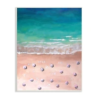 Stupell Industries Warm Blue Tide Umbrella Beach Coastal Landscape Painting Wall Plaque