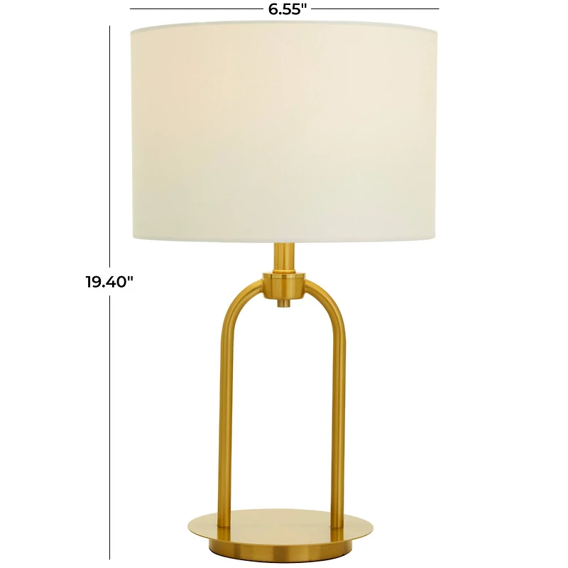 Gold Modern Table Lamp, 7" x 7" x 19"
