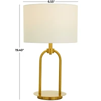 Gold Modern Table Lamp, 7" x 7" x 19"